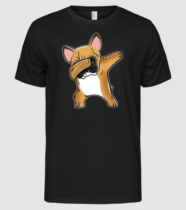 Buldog francez DAB model negru pe tricou