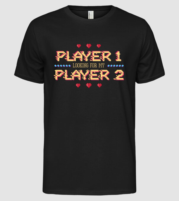 Gamer Love model negru pe tricou