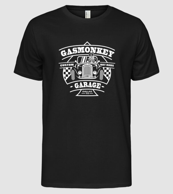Gas Monkey model negru pe tricou