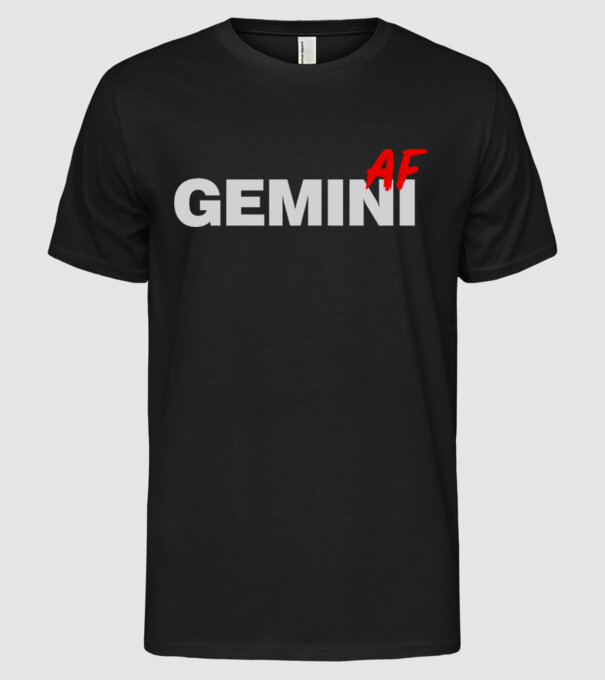 GEMINI as fuck model negru pe tricou