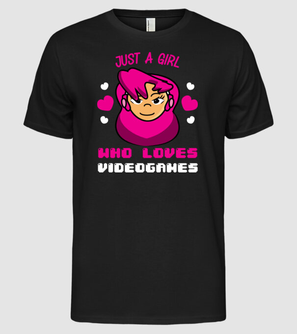 Girl Gamer model negru pe tricou