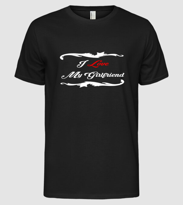 Girlfriend model negru pe tricou