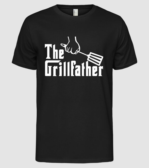 GrillFather model negru pe tricou
