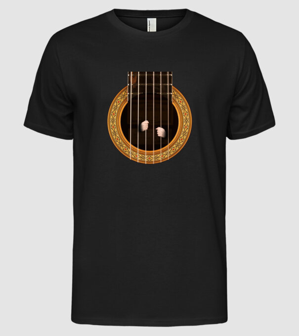 Guitar prison model negru pe tricou