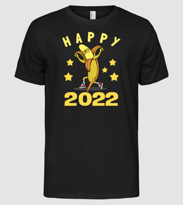 Happy new year Banana model negru pe tricou