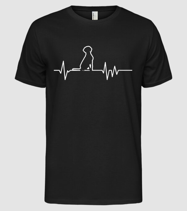 Heartbeat line Vijla model negru pe tricou
