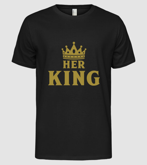 Her King model negru pe tricou