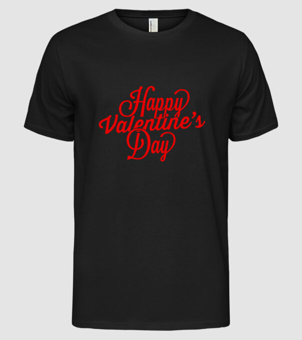 Happy Valentines day model negru pe tricou