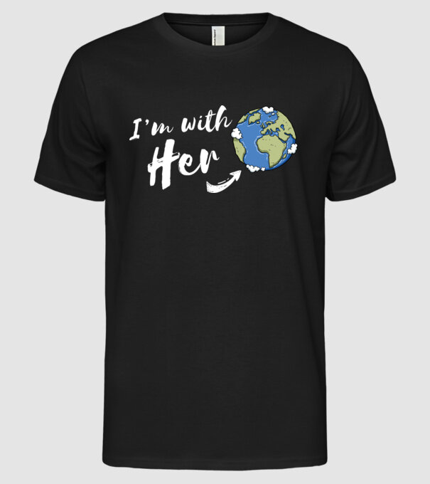 'i''m with her' model negru pe tricou