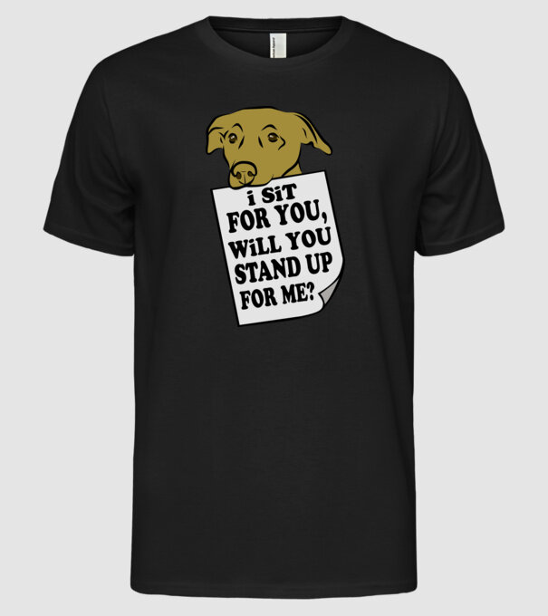 I sit for you model negru pe tricou