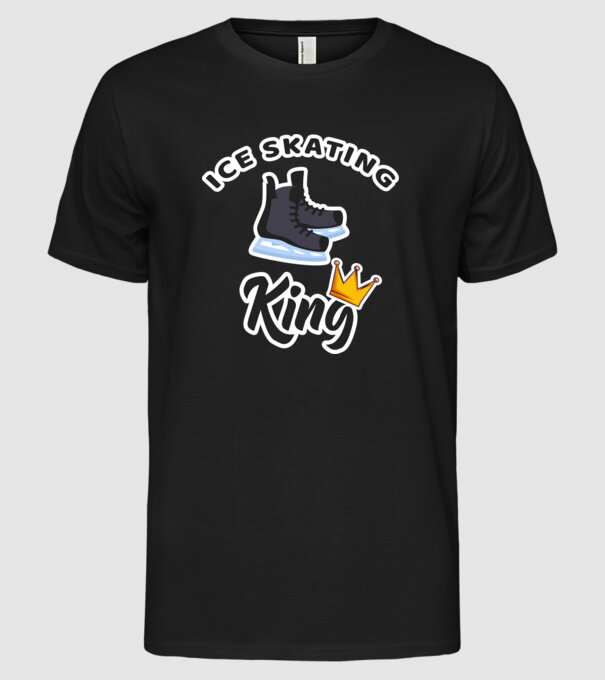Ice skatin King model negru pe tricou