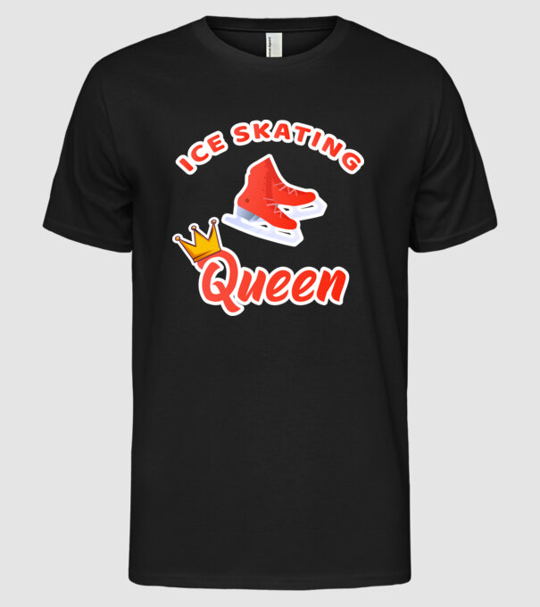 Ice skatin Queen model negru pe tricou
