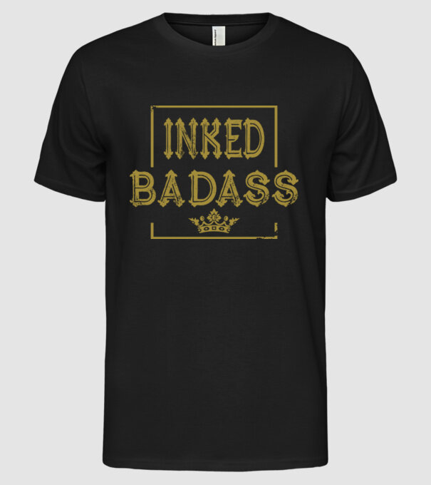 Inked Badass model negru pe tricou