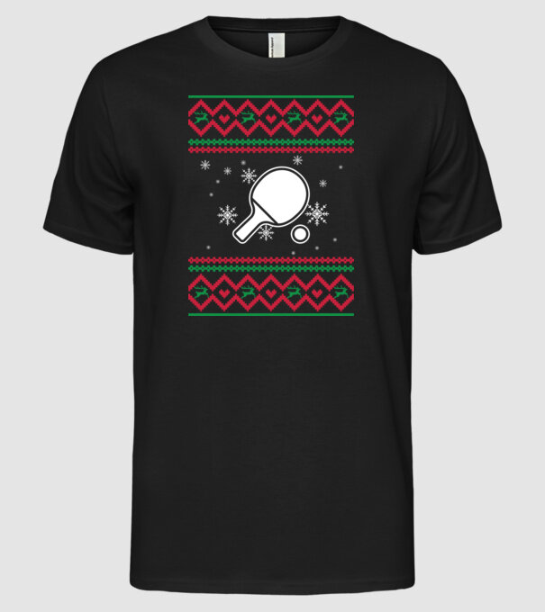 Model tricotat de Crăciun - tenis de masă model negru pe tricou