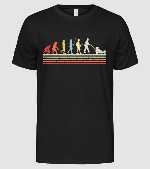 Evoluție Grădinar model negru pe tricou