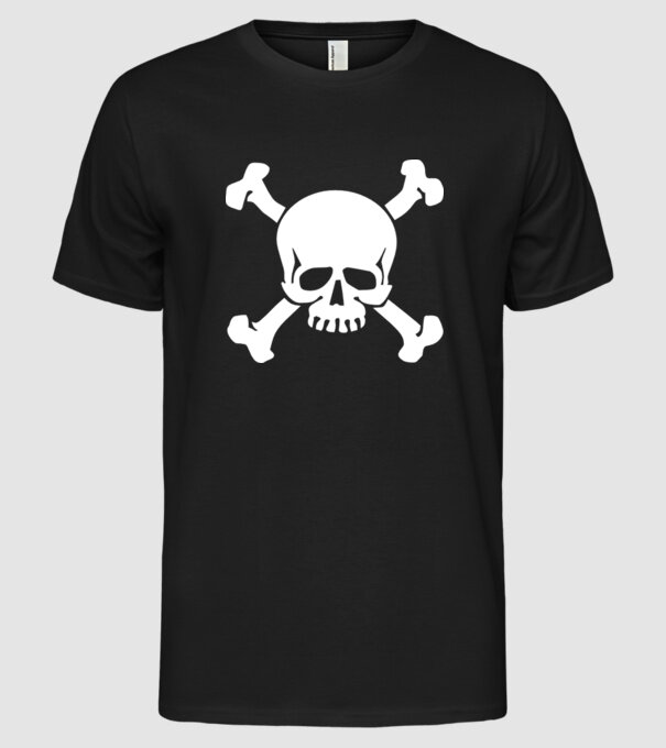 craniu 2 model negru pe tricou