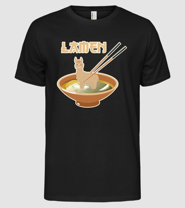 Lamen model negru pe tricou