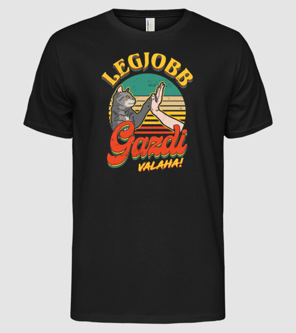 Cel mai bun stăpân pisică bate palma model negru pe tricou
