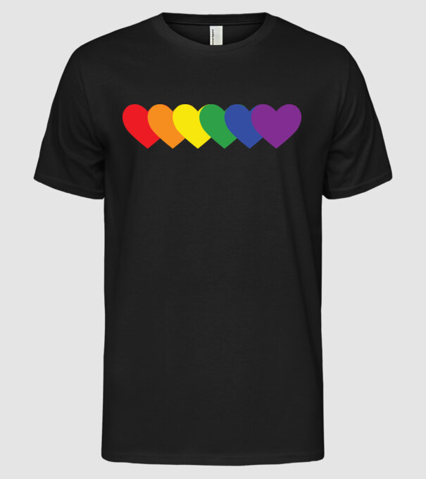 Inimi Lgbtq model negru pe tricou