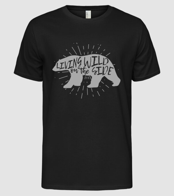 Living on a wild side X model negru pe tricou