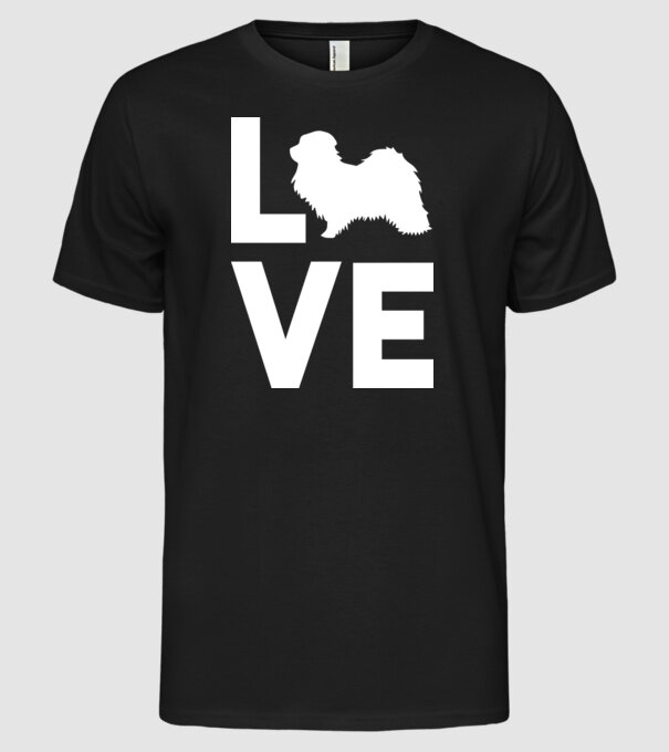 LOVE Havanese model negru pe tricou
