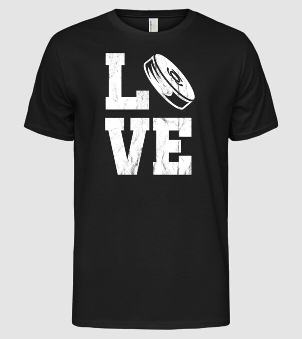 Love hockey model negru pe tricou