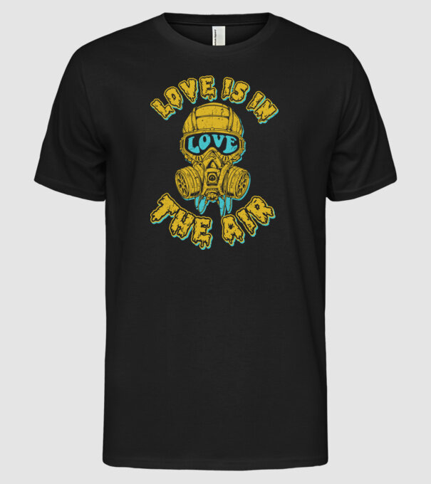 Love is in the air model negru pe tricou