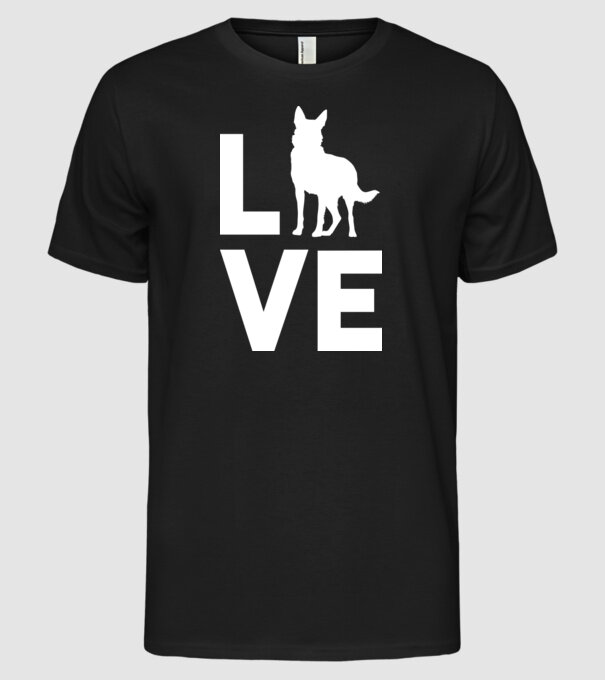 LOVE ciobănesc german model negru pe tricou