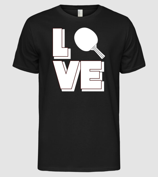 Love pingpong model negru pe tricou