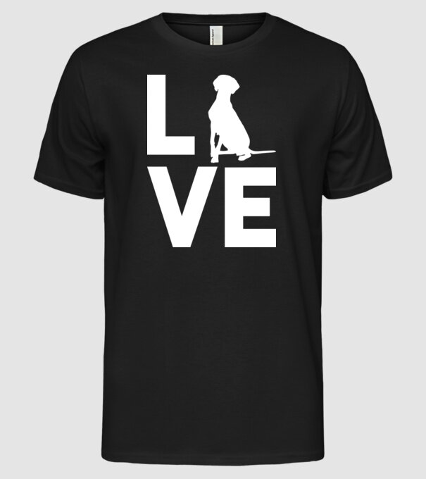 LOVE Vizsla model negru pe tricou