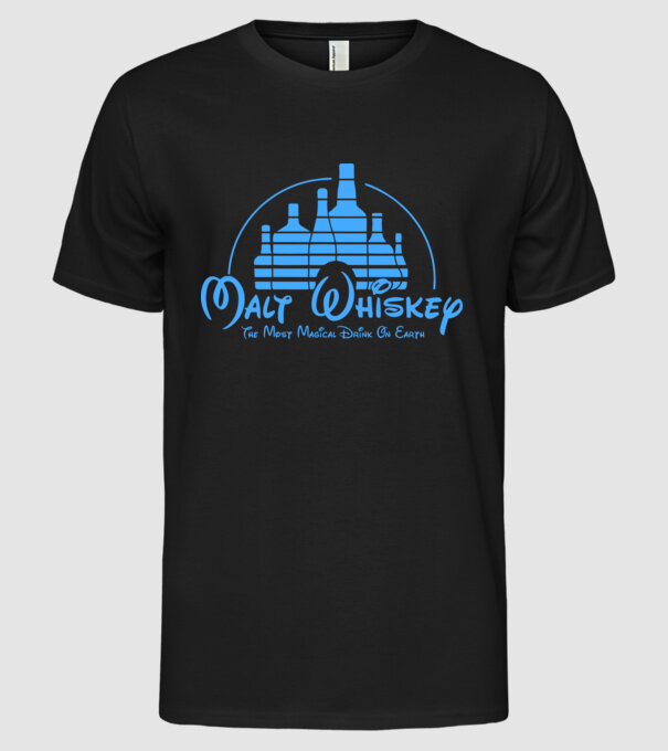 Malt Whiskey model negru pe tricou