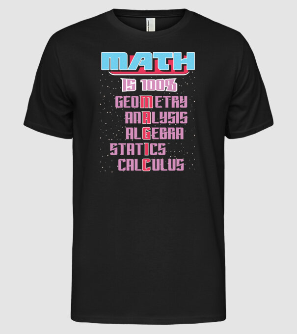 Math magic retro model negru pe tricou