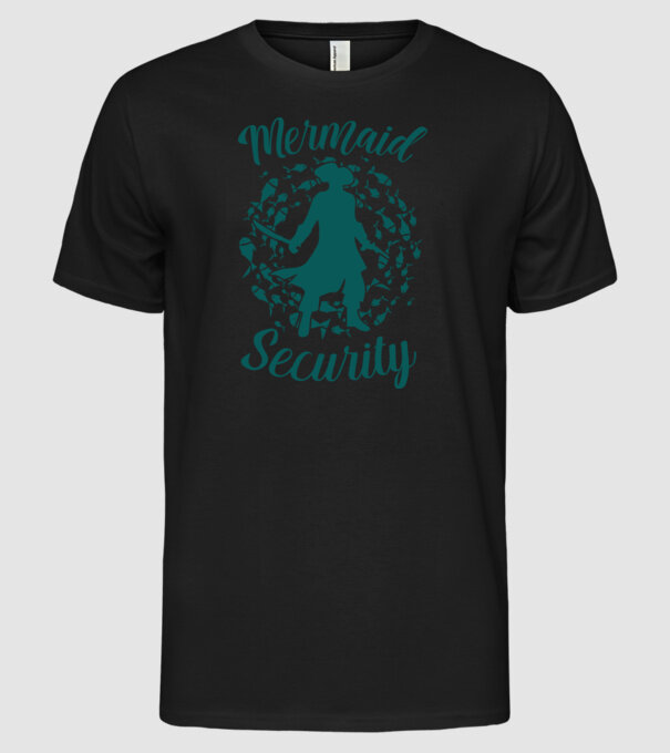 Mermaid Security boys model negru pe tricou