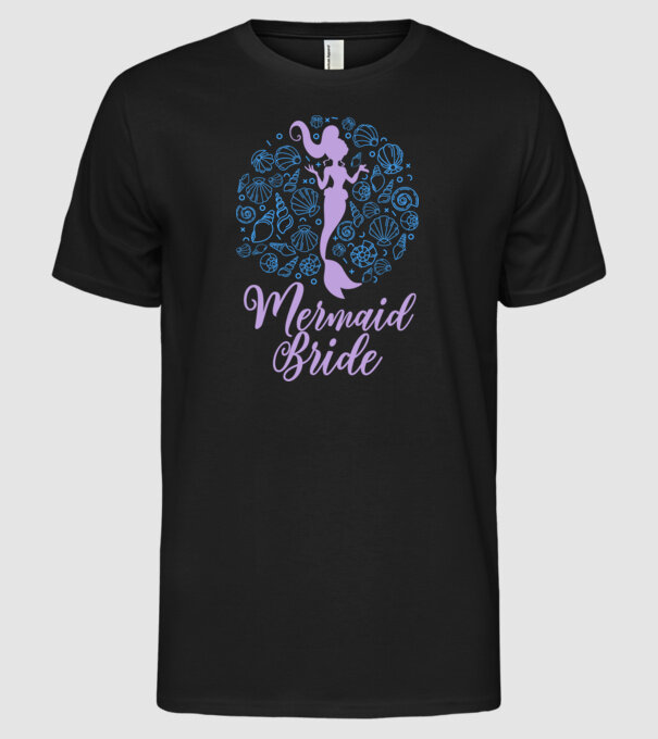 MermaidTeam Bride model negru pe tricou