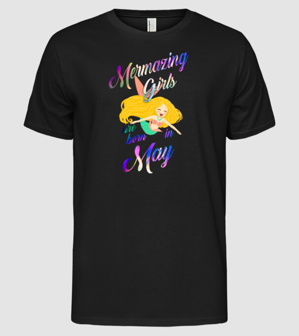 Mermazing girls are born may model negru pe tricou