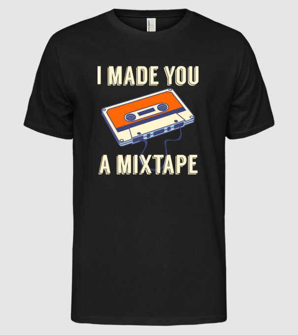 Mixtape model negru pe tricou