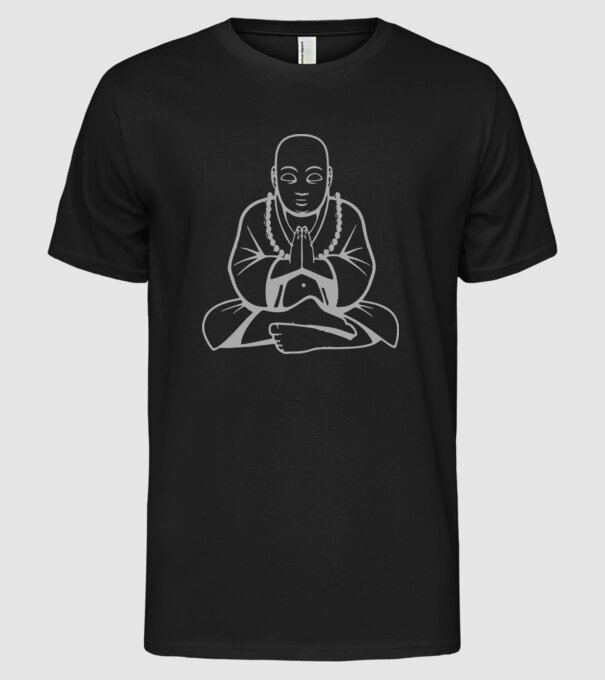 monk outline model negru pe tricou