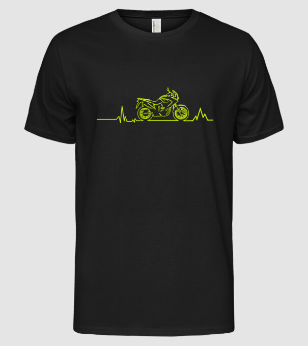 ECG Motociclist model negru pe tricou