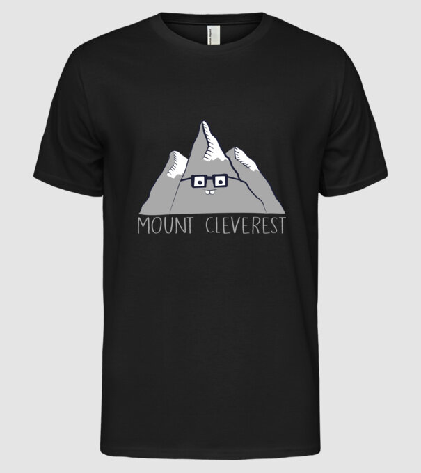 Mount cleverest model negru pe tricou