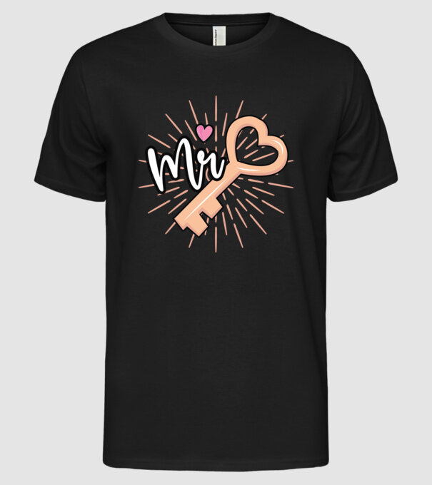 Mr key to the heart model negru pe tricou
