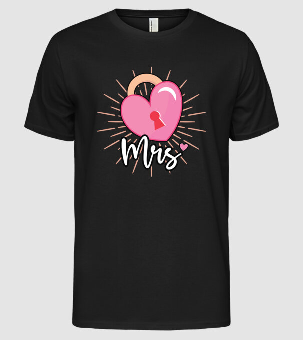 Mrs key to the heart model negru pe tricou