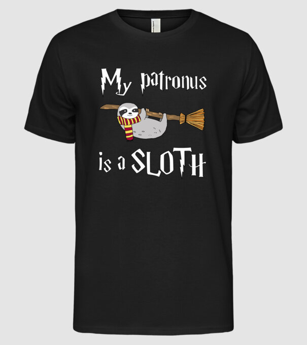 my patronus is a sloth model negru pe tricou