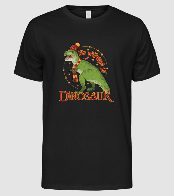 My patronus is dinosaur model negru pe tricou