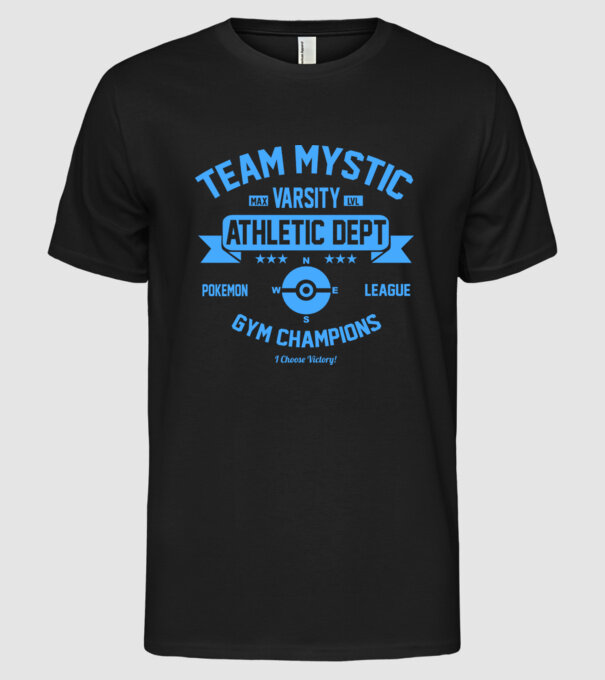 Mystic champions model negru pe tricou