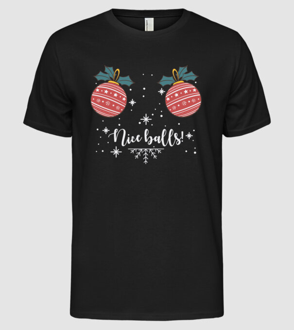 Nice Balls model negru pe tricou