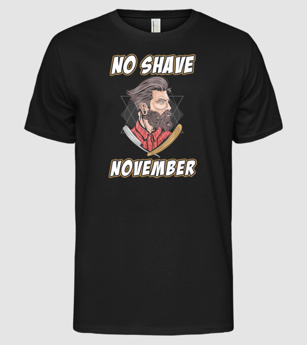 No shave November model negru pe tricou