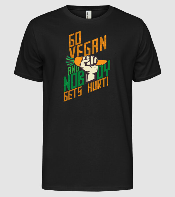nobody get hurt vegan model negru pe tricou