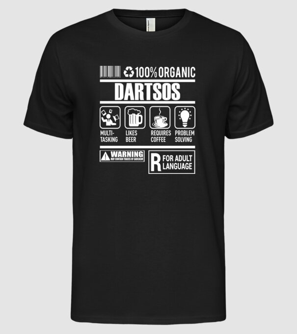 JUCĂTOR DARTS organic model negru pe tricou