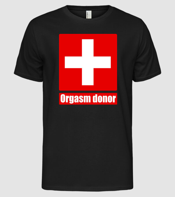 orgasm model negru pe tricou
