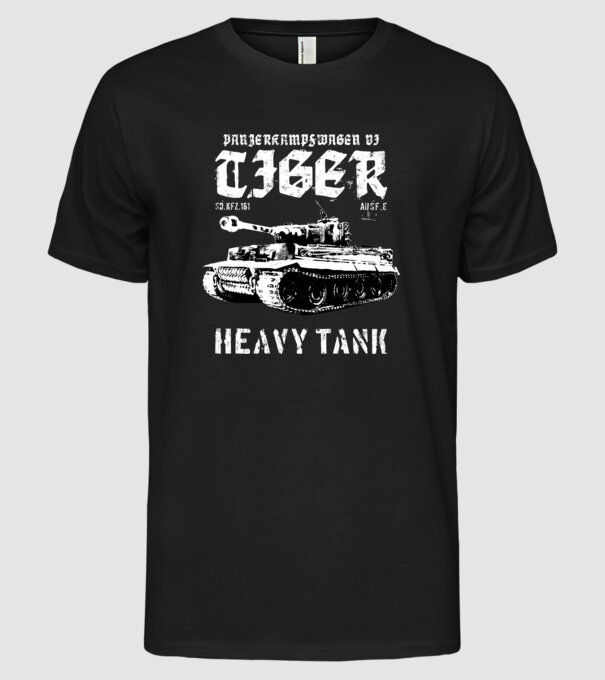 Panzer VI tiger model negru pe tricou